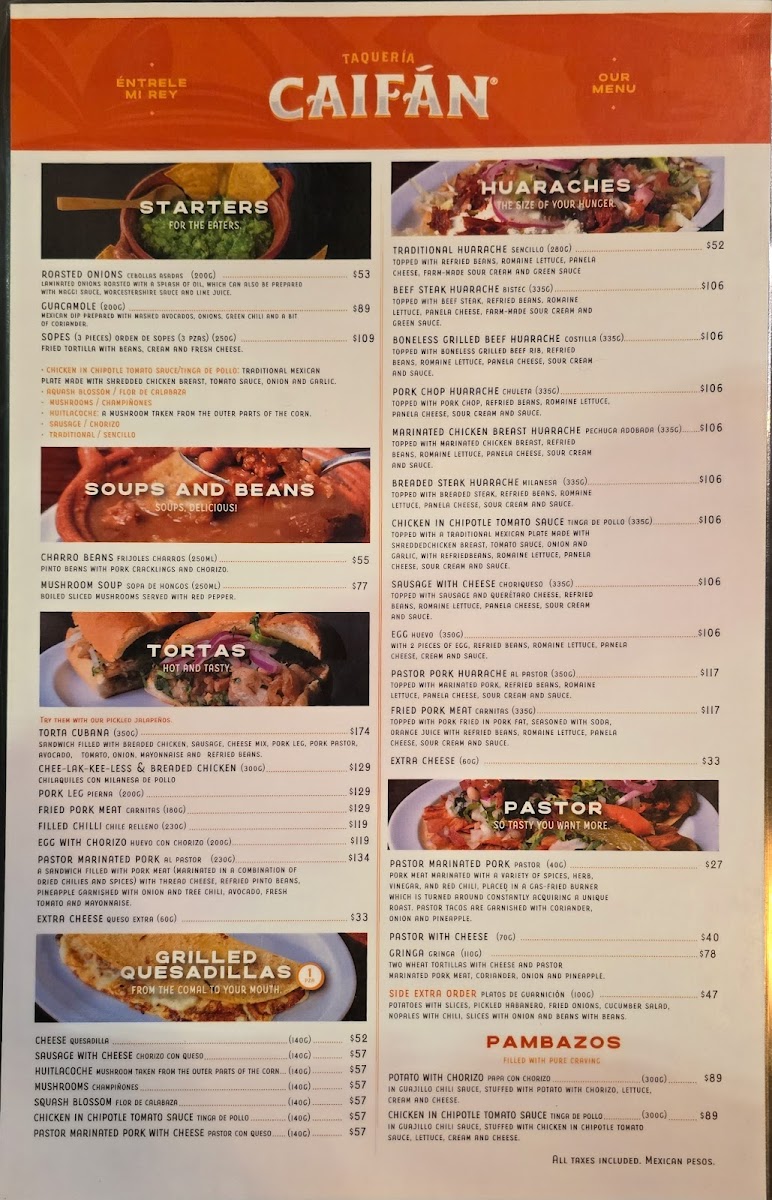 Taqueria el Caifan Menu - Image 1